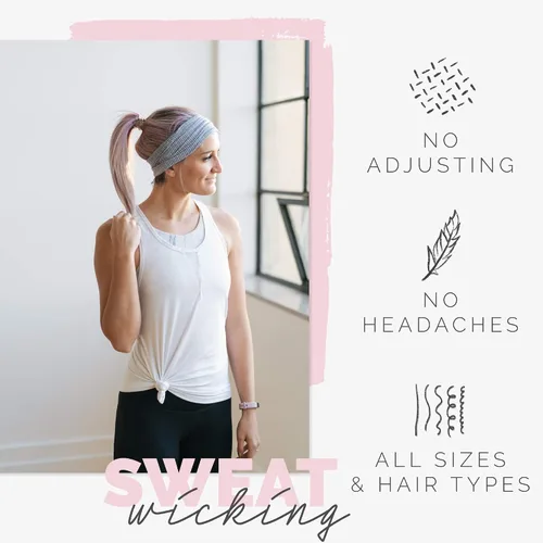 Vista 86 de Maven Thread 4" Wide Workout Headbands for Women – Non-Slip Sweatbands for Gym, Running & Yoga