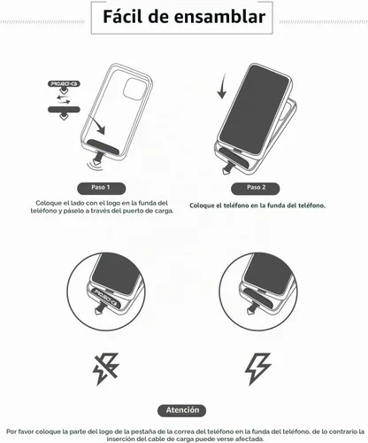 Vista 7 de Lengüeta de metal para teléfono, parche de cordón, llavero de soporte para teléfono, soporte para anillo, lengüeta de correa Negro