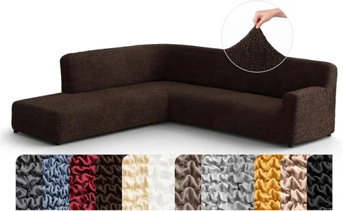 Vista 36 de PAULATO BY GA.I.CO. Funda de sofá modular, funda para sofá chaise longue en forma de L, fundas lavables para sofá esquinero, funda elástica de Gris