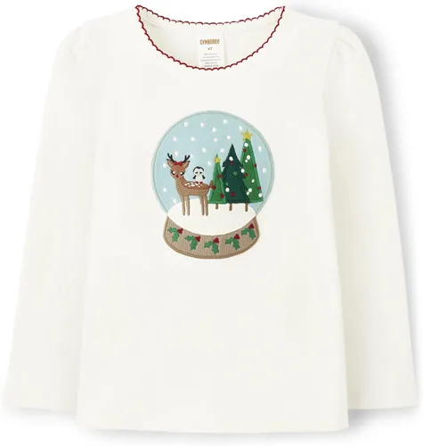 Vista 17 de Gymboree Camisetas de manga larga bordadas para otoño y vacaciones para niñas y niños pequeños Perfume negro