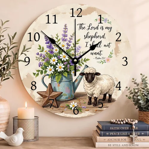 Vista 83 de Reloj con versículo bíblico con citas de Jesús, relojes de 0929Regalos Cristianos (2)