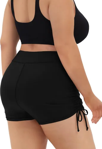Vista 2 de COOTRY Pantalones cortos de natación para mujer, talla grande, cintura alta, traje de baño, pantalones cortos de traje de baño para niños, bikini