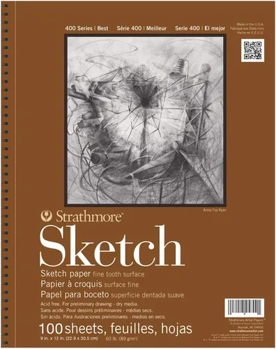 Vista 6 de Strathmore Serie 400 - Cuaderno para bocetos, 14 x 21.6 cm, 100 hojas - Cuaderno de bocetos para artistas, dibujo, ilustración, estudiantes de clase