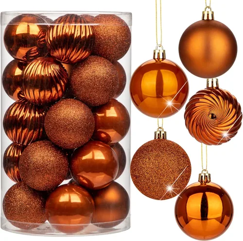 Vista 13 de Adornos de bolas de Navidad negras de 2.36 pulgadas, 25 piezas inastillables, set de adornos de Navidad, bolas de Halloween, adorno negro para árbol