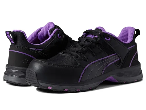 Vista 11 de PUMA Zapato industrial Stepper Low para mujer, color negro-morado, talla 8.5