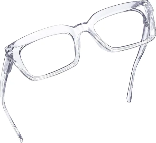 Vista 9 de Eyekepper Gafas de mujer - Gafas de diseño cuadrado de gran tamaño para mujer, color negro