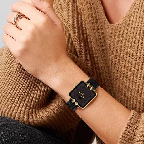 Vista 5 de Reloj con correa de cuero para mujer, elegante, elegante, clásico, casual, a la moda, cuadrado, reloj de regalo para ella