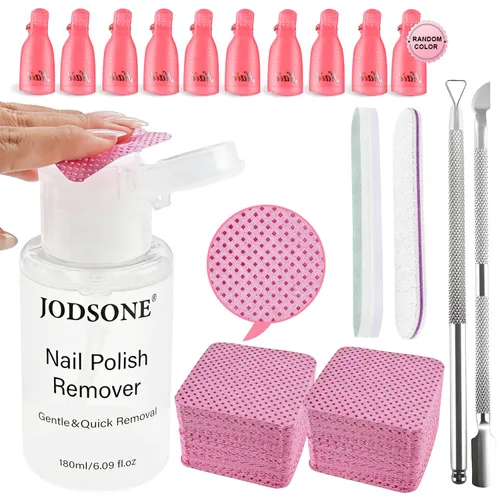 Vista 16 de JODSONE Juego de 3 piezas de 10 ml de capa superior y base de esmalte de uñas con removedor de gel; removedor de uñas de gel para remoción rápida