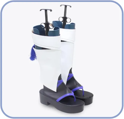 Vista 5 de COSGOGO Juego de anime Genshin Impact Wanderer - Zapatos de cosplay Kunikuzushi para Halloween, carnaval, para mujer, zapatos de cosplay de anime