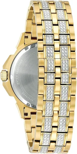 Vista 2 de Bulova Reloj de cuarzo Octava para hombre con correa de acero inoxidable, dorado, 21 (modelo 98C126)