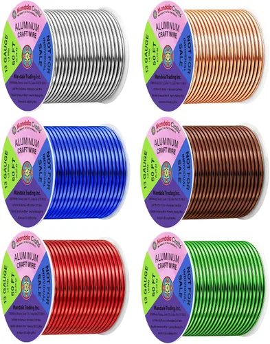 Vista 36 de Mandala Crafts - Alambre de aluminio anodizado de calibre 22 para hacer joyas - 137.2 m de alambre flexible surtido y coloreado - Doble para bonsái