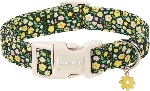 Vista 10 de DOGWONG Collar de perro de San Valentín, collar de perro con estampado de corazones para perros grandes, lindos collares de primavera, hembra