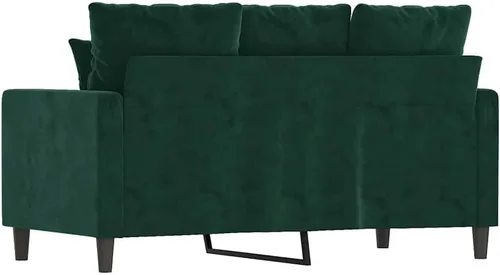 Vista 7 de vidaXL Sofá de 2 plazas, acolchado de terciopelo de lujo, cómodo asiento y almohadas acolchados, diseño moderno, marco de metal resistente