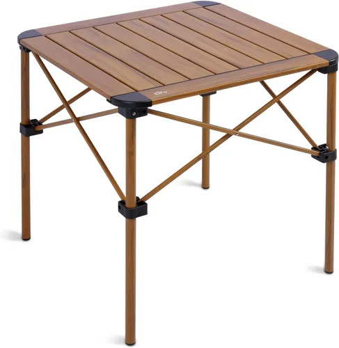 Vista 22 de iClimb Alu ligero y estable. Mesa cuadrada plegable enrollable con bolsa de transporte para camping, picnic, patio trasero, barbacoa, campamento