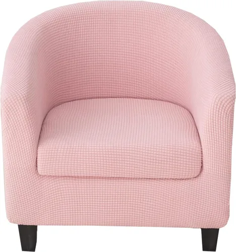 Vista 23 de CRFATOP - Funda elástica para sillón de club (2 piezas) 1 Club Cover & 1 Cushion Cover, Soft Round Tub Sofa Covers, Pet Friendly, Washable
