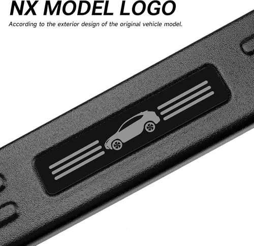 Vista 3 de 4 protectores de umbral de puerta compatibles con Lexus 2015-2021 NX NX200t/NX300/NX300h, accesorios de material plástico ABS negro mate