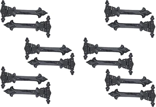 Vista 33 de Adonai Hardware Adonijah Bisagra falsa de aluminio para montaje frontal (6.5" x 12 Pack, Negro mate) para puertas de granero, puertas, armarios