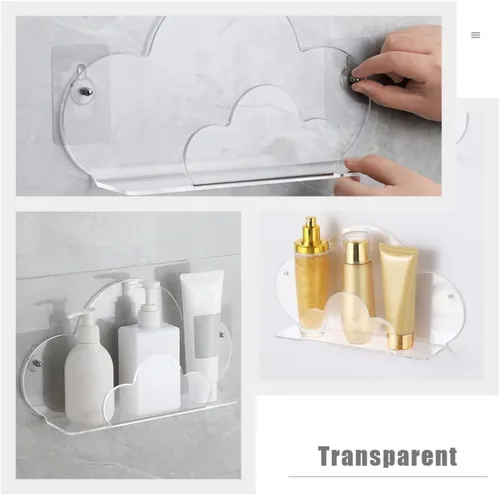 Vista 9 de Zerodeko Estante de almacenamiento en la nube de 11.81 x 6.49 x 2.75 pulgadas, estante de pared flotante para baño, organizador de almacenamiento