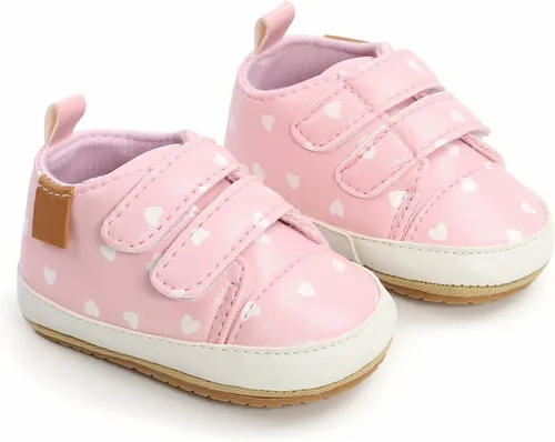 Vista 5 de GAISUMMI Zapatos para bebés niños y niñas, tenis de piel sintética para recién nacidos, suela de goma antideslizante, unisex, para niños pequeños
