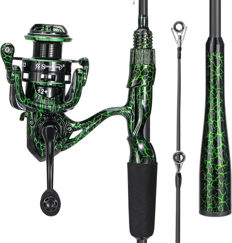 Vista 2 de Sougayilang Casting Fishing Rod Combos, IM6 Graphite 2Pc Blanks, Anti-Reverse Baitcasting Reel, Stainless Steel Guides