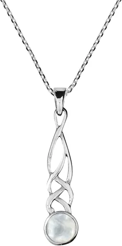 Vista 2 de AeraVida Celtic Weave - Juego de joyas de plata de ley 925 con diseño de nácar