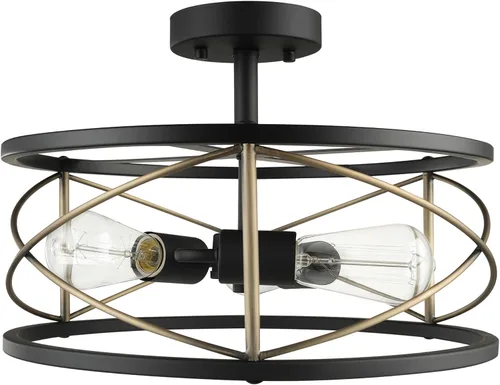 Vista 13 de Globe Electric 66000073 Lámpara de techo con brazo ajustable de montaje semiempotrado de 4 luces, latón mate, brazos giratorios, accesorios