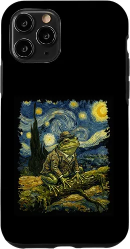 Vista 29 de Vintage Frog Van Gogh Style Starry Night Graphic Case for iPhone 17
