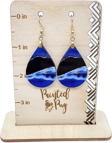 Vista 80 de Dangle Earrings for Women Colorful Dangling Drop Statement Jewelry Printed MDF Wood Teardrop Double Side Print Handmade by The Painted Pug