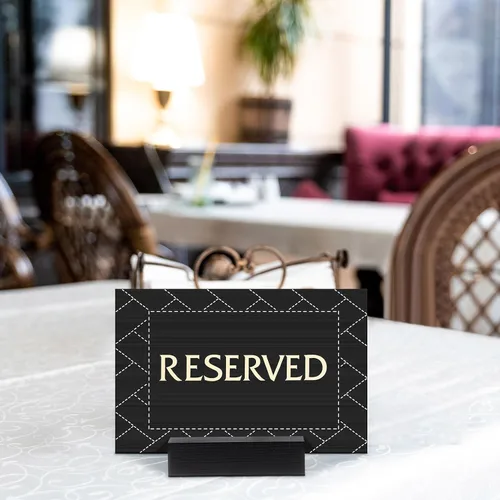 Vista 3 de Blosssound 24 tarjeteros de madera para colocar tarjetas, 3 x 1.6 x 0.8 pulgadas, color negro Table Number Stands Wedding Party Events, Name