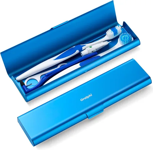 Vista 18 de Estuche de viaje para cepillo de dientes de aluminio, soporte portátil para cepillo de dientes, contenedor resistente para cepillo de dientes manual