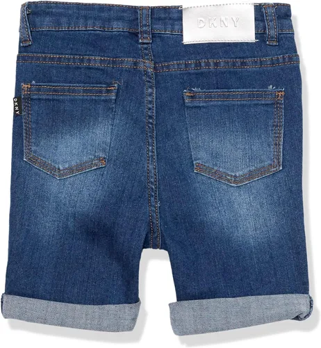 Vista 2 de DKNY Pantalones cortos clásicos de mezclilla con 5 bolsillos para niña