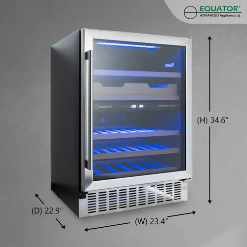 Vista 3 de Equator Luxury Hybrid Dual Zone Gourmet Center 43 Botellas+Latas+Fine Foods 110V