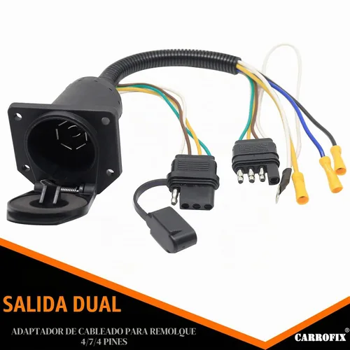 Vista 6 de Kit de Conector Adaptador de Cableado de Remolque Universal de 4 Vías Planas a 7 Vías Hoja para RV y 4 Vías Planas Hembra