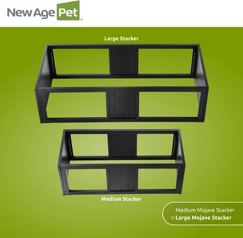 Vista 9 de New Age Pet ECOFLEX - Apilador Mojave grande negro para hábitats de reptiles 10 años de garantía limitada del fabricante Diseño apilable, se