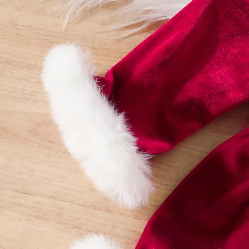 Vista 6 de Ropa de Navidad para bebé niña, vestido de terciopelo de manga larga para bebé, disfraces de Navidad lindos