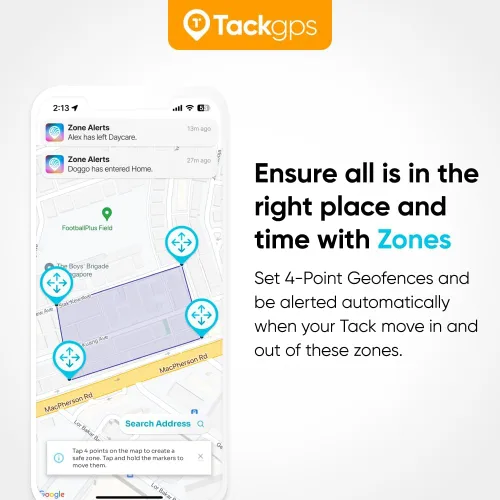 Vista 7 de Tack GPS [tarifa mensual más baja 30 días de duración de la batería Certificado FCC] -Niños, niños, mascotas, perros, gatos, ancianos, Alzheimer