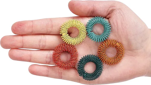 Vista 6 de Mr. Pen- Anillos sensoriales con puntas, paquete de 10, coloridos Stress Relief Fidget Sensory Toys, Fidget Ring for Anxiety, Massager