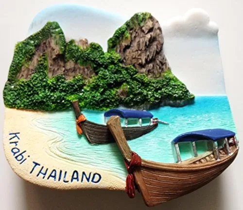 Vista 8 de WitnyStore Tiny Laem Phromthep Cape en Phuket, Tailandia Sudeste de Asia Atracciones turísticas Resina Imán de refrigerador Recuerdo del viajero 3D