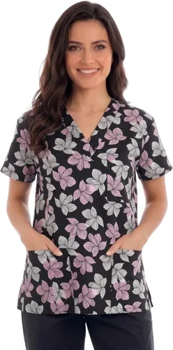 Vista 28 de Just Love - Tops de trabajo festivos para mujer Aqua - Luna y estrellas