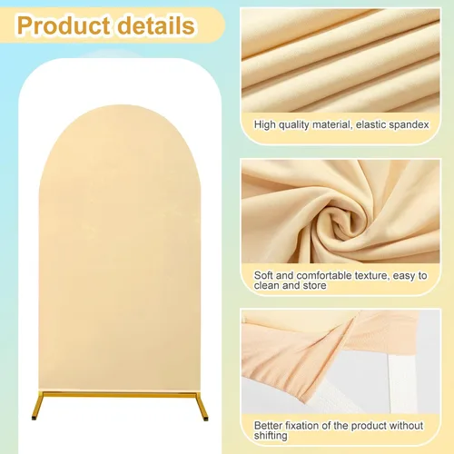Vista 3 de SmoothNovelty Juego de 3 fundas de arco verde salvia de 4/5/6 pies de elastano verde para arco de fondo de arco de doble cara de elastano ajustable