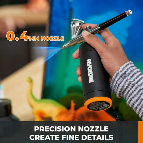 Vista 2 de Kit de herramientas de manualidades - Mini herramienta giratoria, pistola de aerógrafo con compresor para lijado, tallado, grabado, pintura, batería