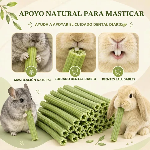 Vista 2 de 35 palitos masticables de conejo, juguetes molares para conejillos