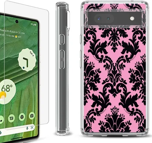 Vista 10 de Funda a prueba de golpes compatible con Google Pixel 6a, con protector de pantalla de vidrio templado, libro de composición