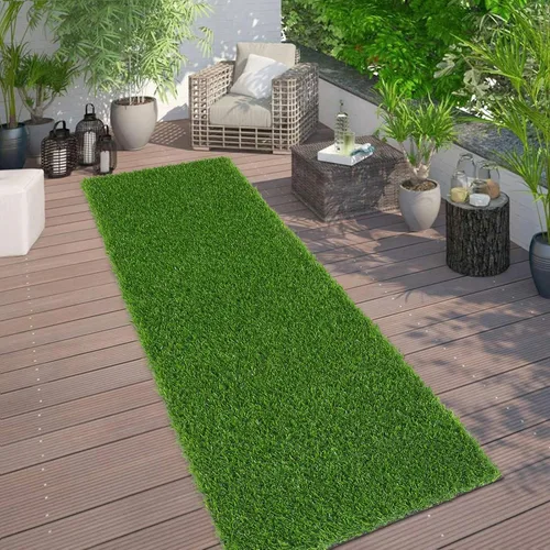 Vista 10 de Bsmathom Alfombra de césped artificial, interior/exterior, césped artificial para patio, balcón y jardín, 2 x 6 pies