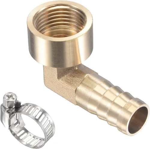 Vista 7 de M METERXITY Accesorios de latón para manguera, codo de 90 grados, conector de tubo de latón de 0.315 in con abrazaderas de manguera aplicable al