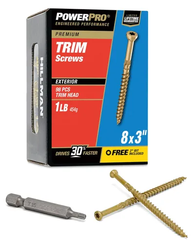 Vista 8 de Power Pro 48630 Tornillos de molde, #8 x 1-5/8", tornillos multiusos para madera, cubierta, compuesto y moldura exterior, resistente a la corrosión