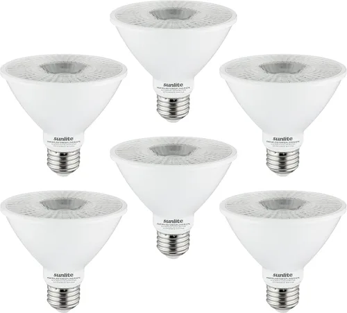 Vista 14 de Sunlite 40982-SU - Bombilla LED PAR30 de cuello corto, 9 vatios, (equivalente a 75 W), 850 lúmenes, base de tornillo medio (E26), regulable, 5000K