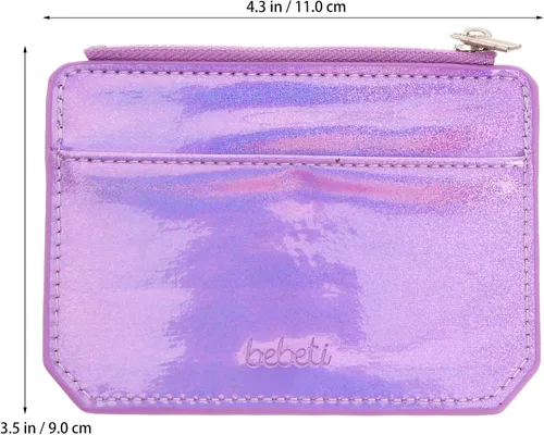 Vista 5 de TENDYCOCO - Monedero con clip para tarjetas de identificación y holograma para mujeres y niñas