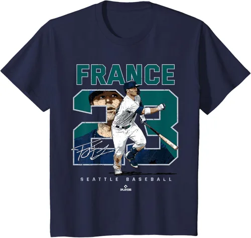 Vista 16 de Number and Portrait Ty France Seattle MLBPA Camiseta, Negro