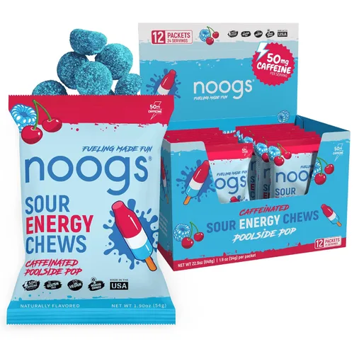 Vista 11 de Blue Raspberry Blast Sour Energy Chews, Electrolyte Energy Gummies